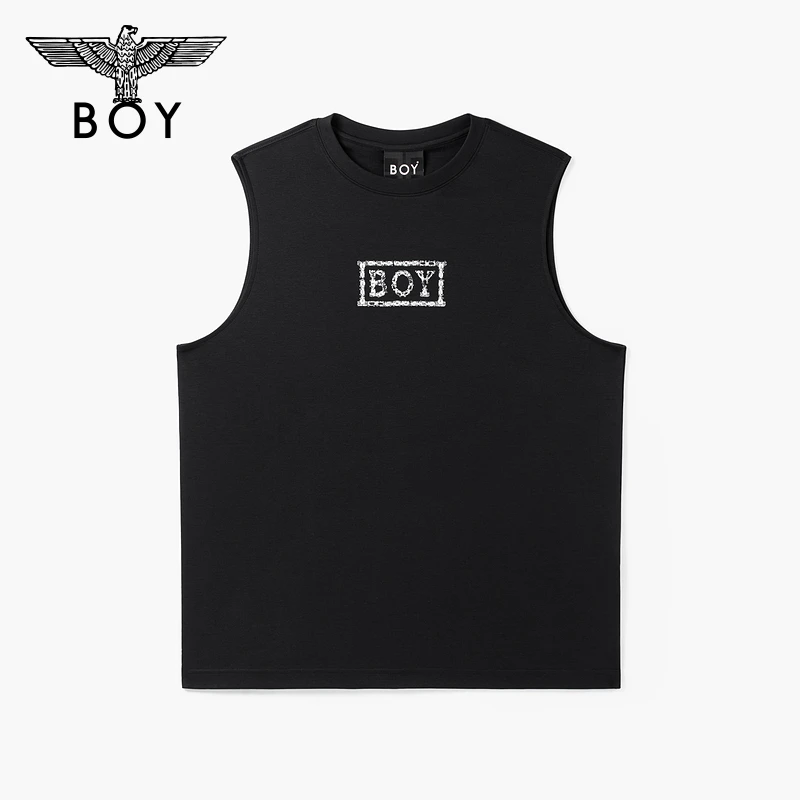 BOY LONDON25新款夏季男女同款简约LOGO高街潮牌无袖T恤N02005