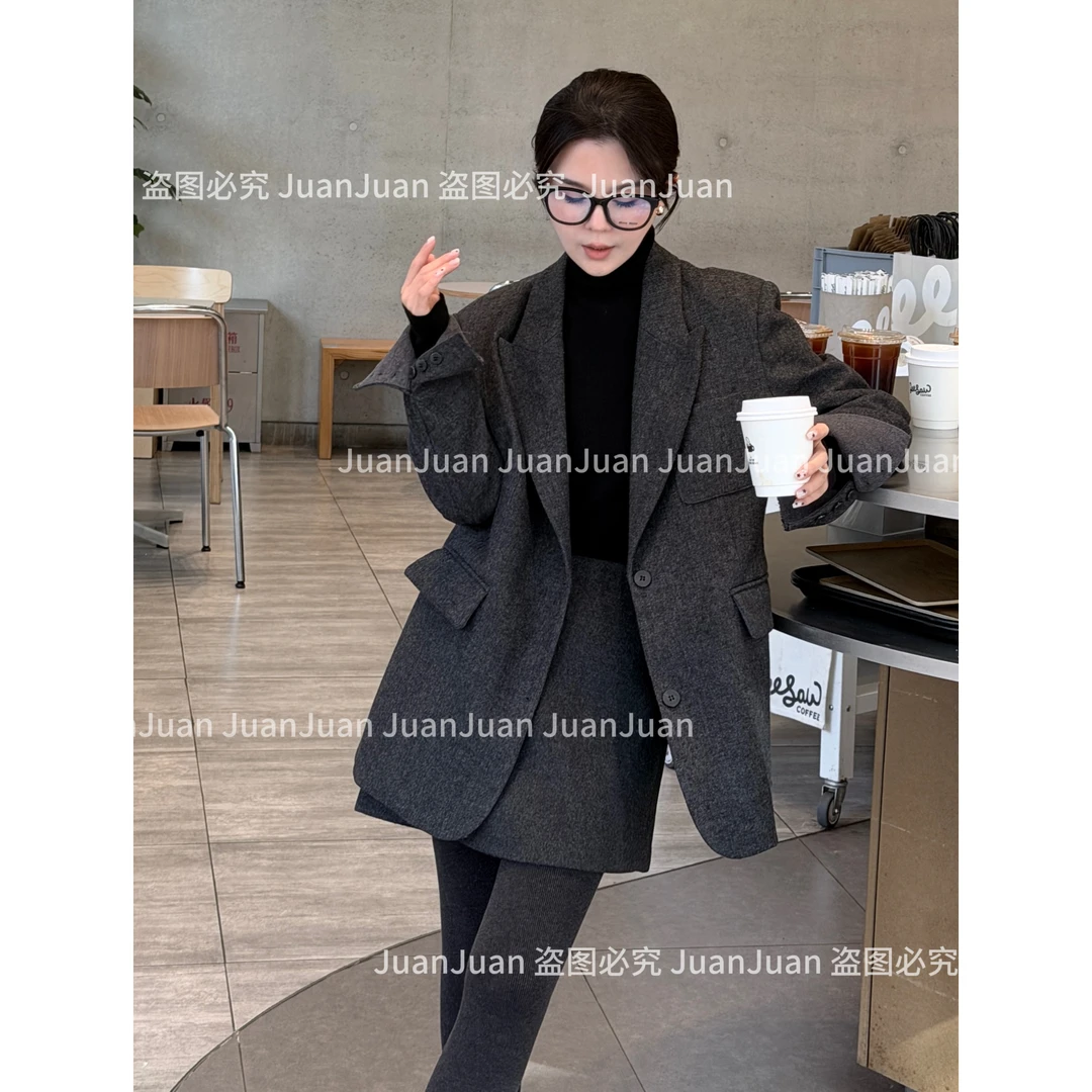 【欲望都市】JUANJUAN内里羽绒加厚西装羊毛外套百搭