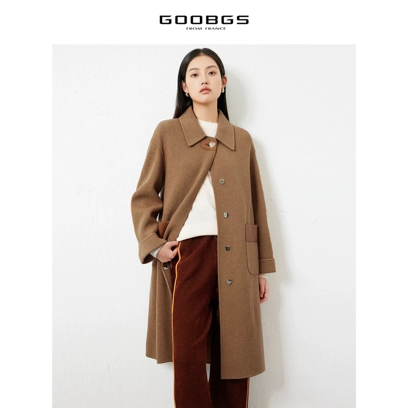 谷邦GOOBGS 羊驼毛中长款毛呢外套 G2485170