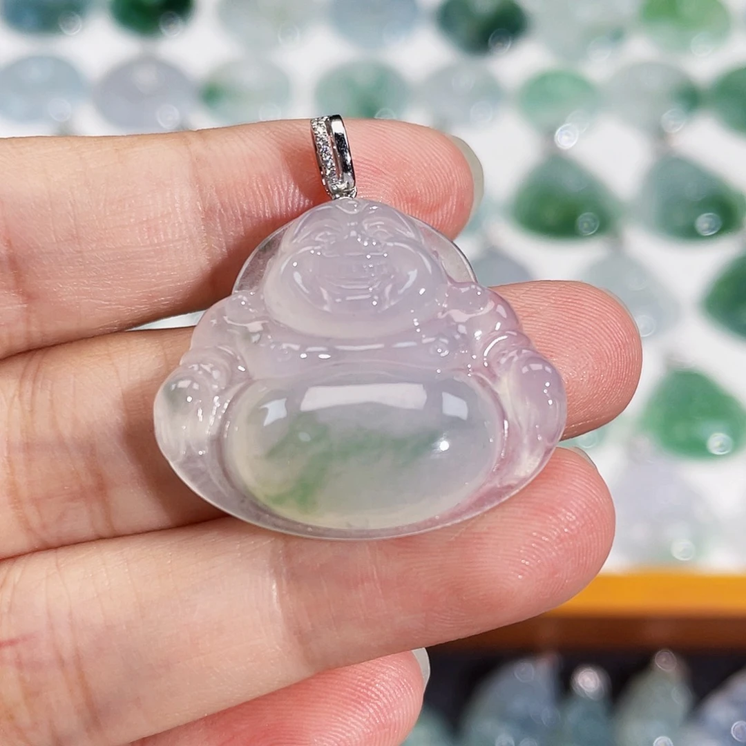 颈饰18K金镶嵌翡翠吊坠