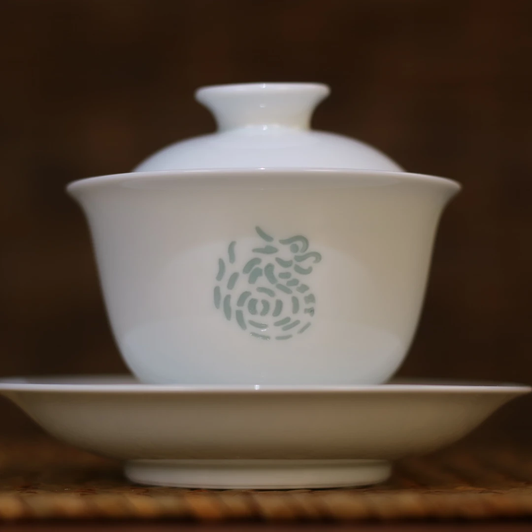 景德镇玲珑瓷生肖三才悬停盖碗高档个人专用男女士自用送礼泡茶碗