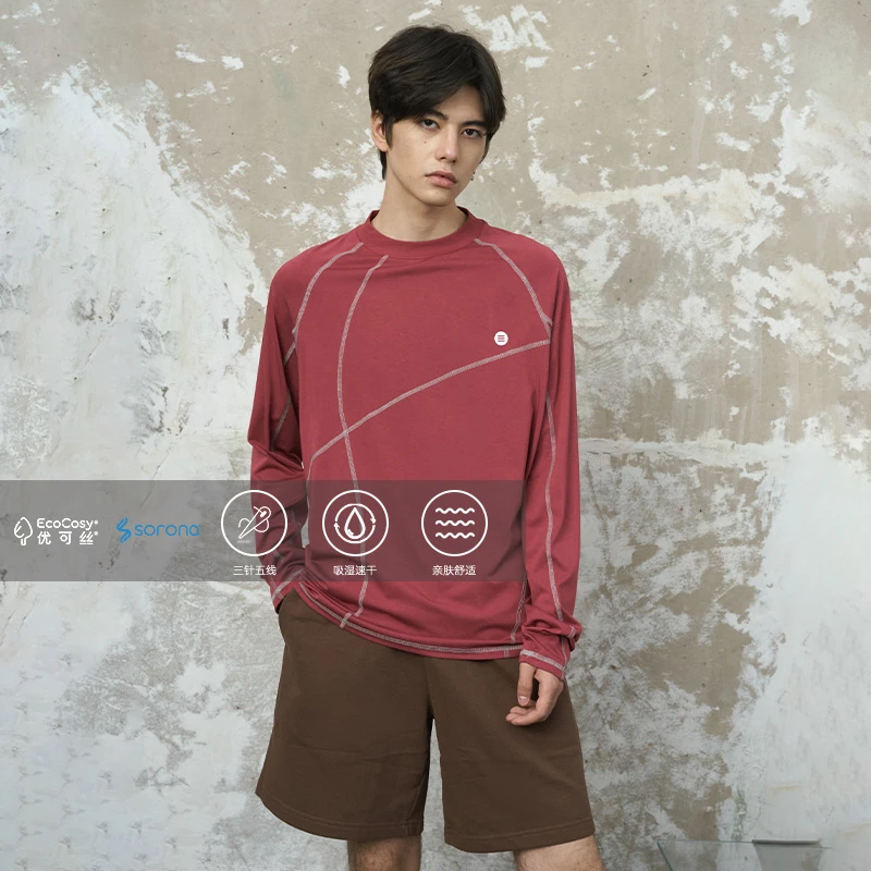 ENshadower隐蔽者SORONA索罗娜吸湿速干不规则线迹撞色长袖T恤潮