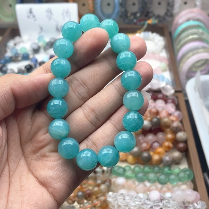 手链烟晶银S925镶嵌12咪天河石