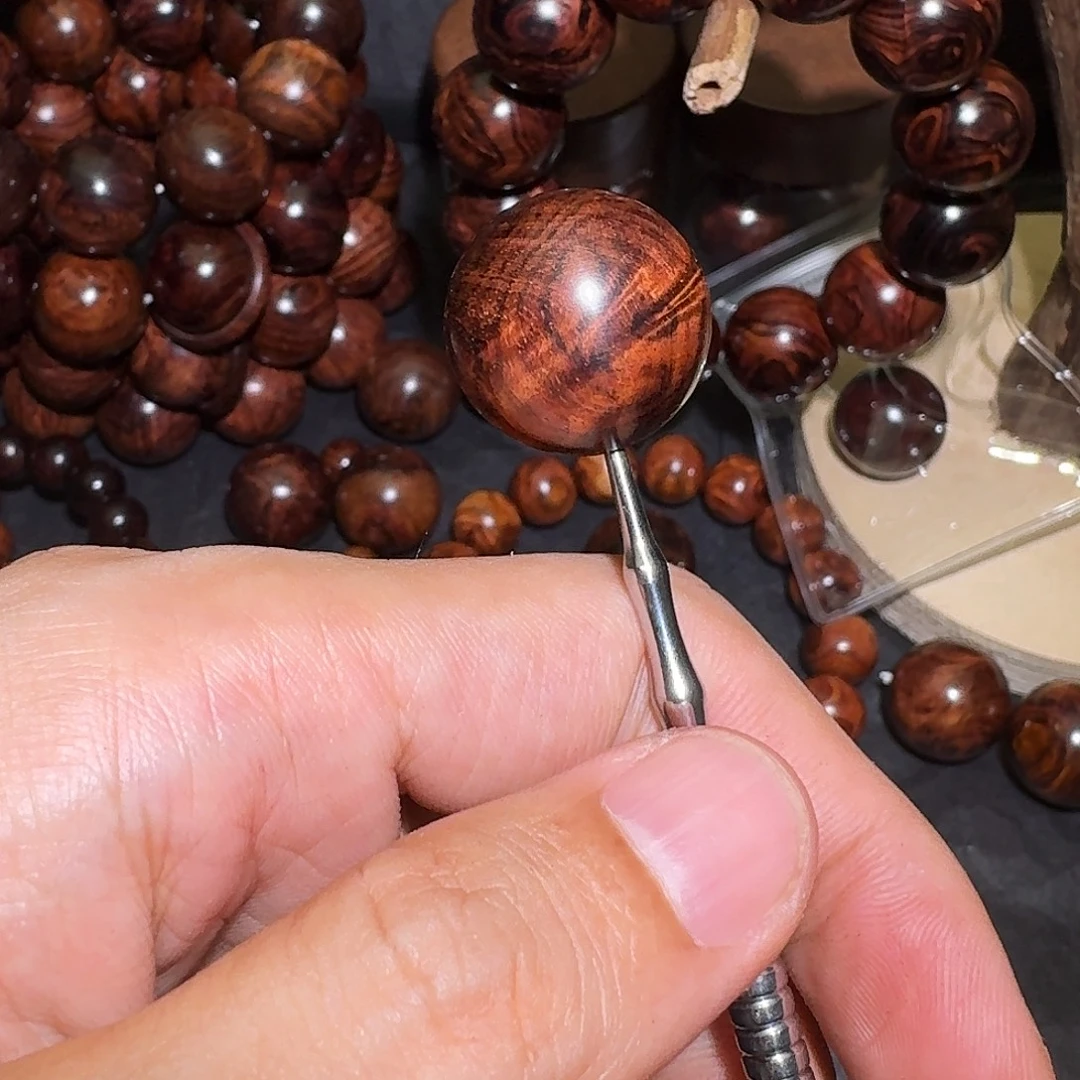 手串/手链黄花梨/降香黄檀海南黄花梨水波芝麻点妖纹老料