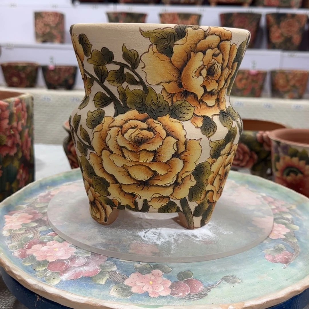 红陶微*?精品红陶泥多肉花盆