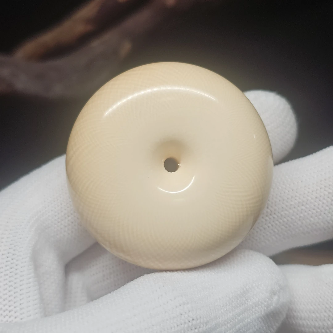 天然猛犸牙玉化奶咖满纹面包圈4.3✖️2