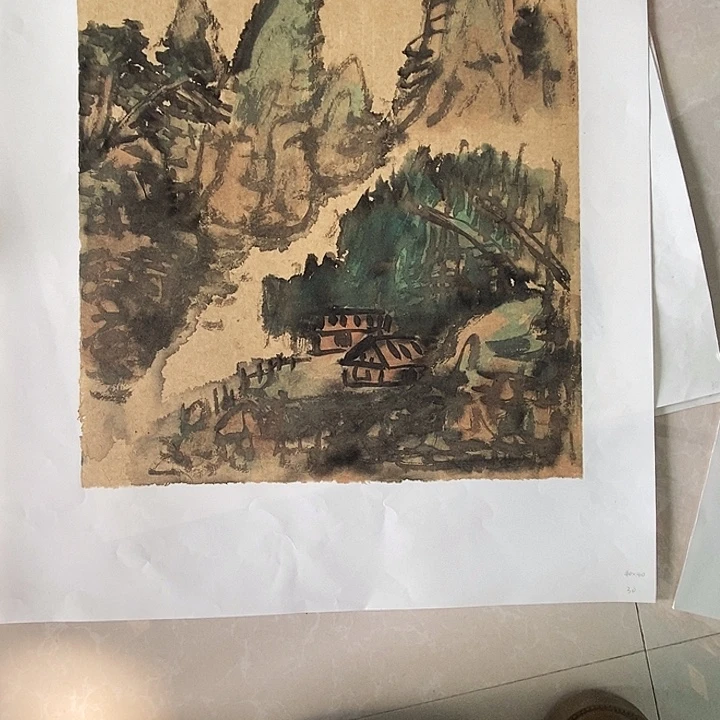 国画手绘山水40*50