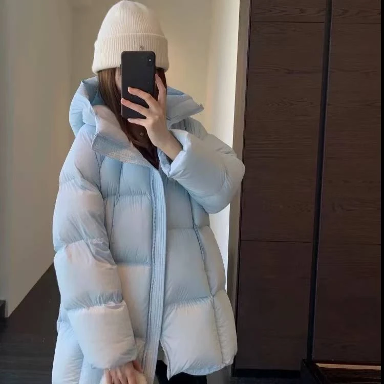 连帽贝贝中长款厚款休闲风百搭ins加厚羽绒服女款