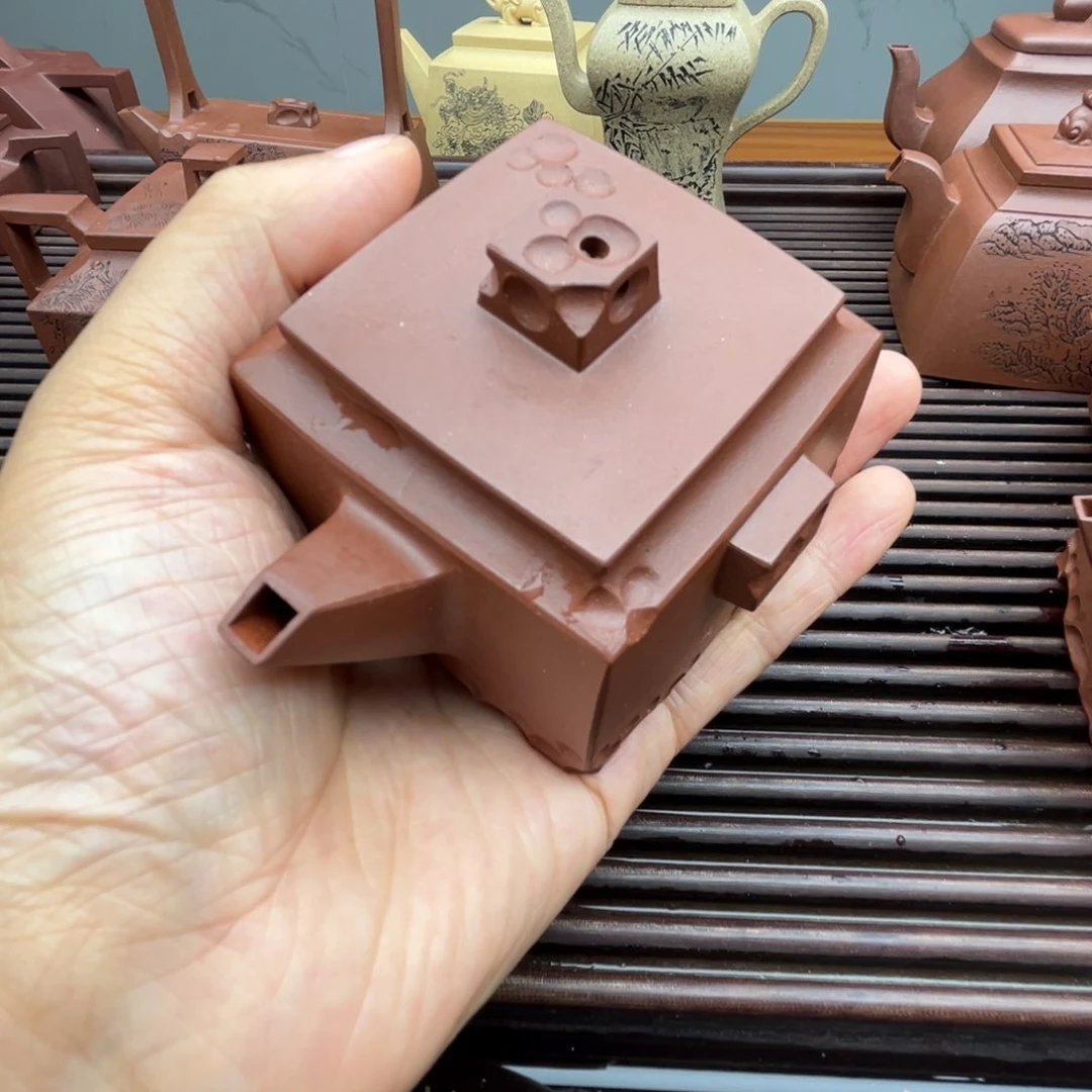 茶壶紫泥渔*全手工太湖石手把壶