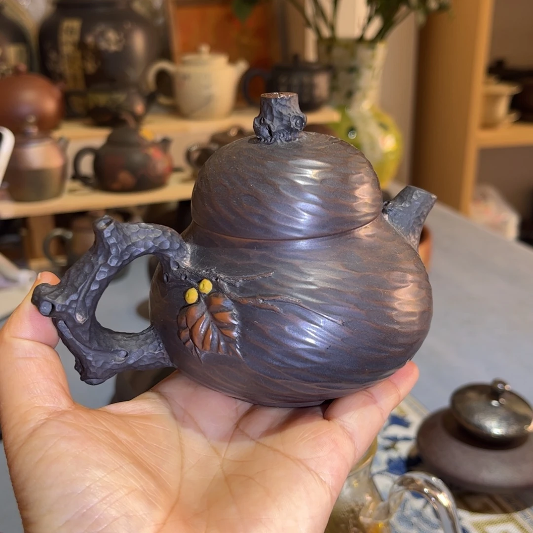 建水紫陶仿生根艺壶170cc