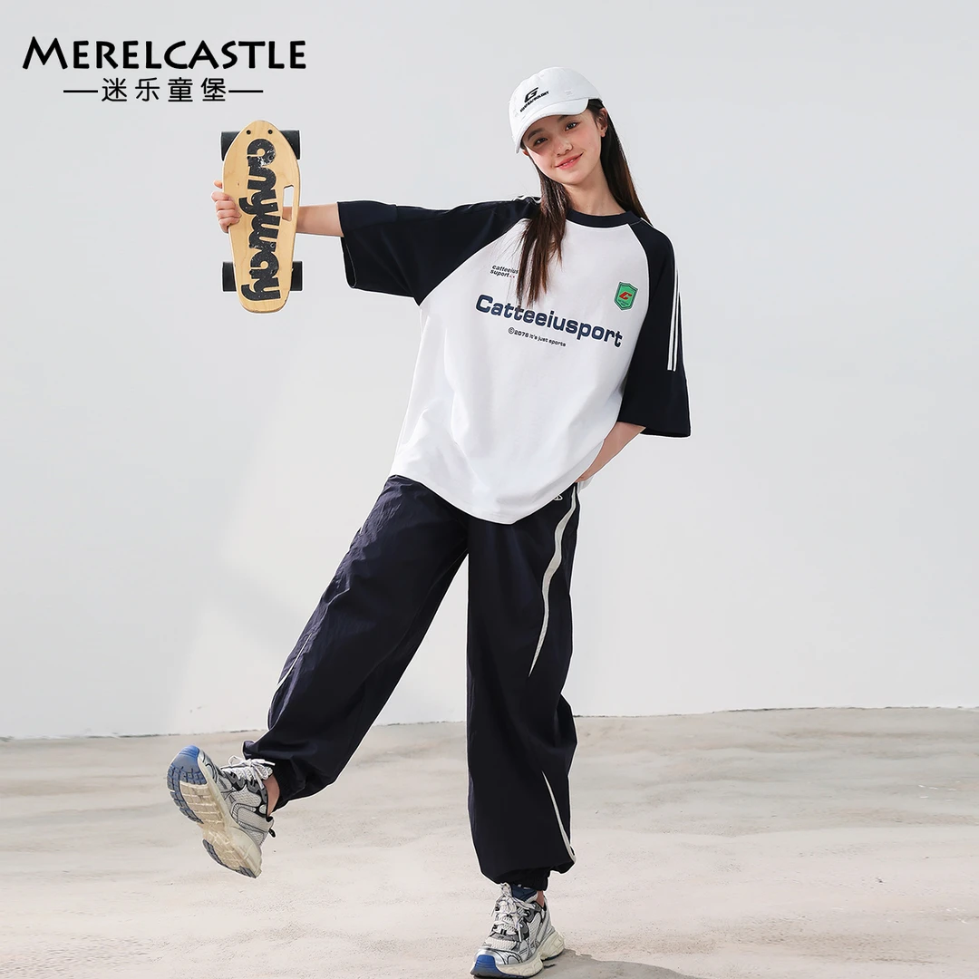 C4973女大童洋气休闲套装夏季