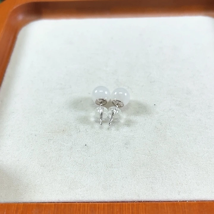 银S925镶嵌和田玉耳饰