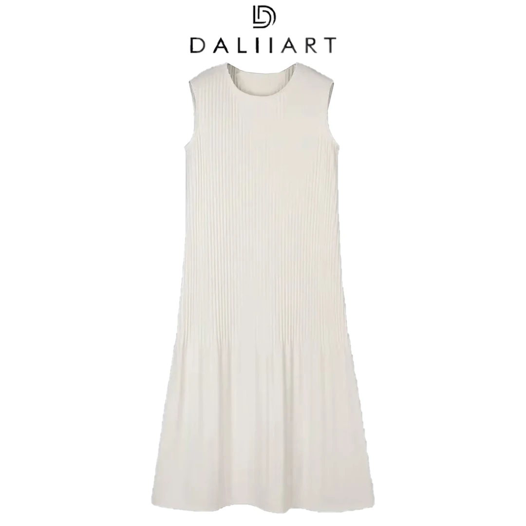 DALIART 三宅纸片人 高温压褶春夏风琴褶无袖连衣裙DLQZ0607