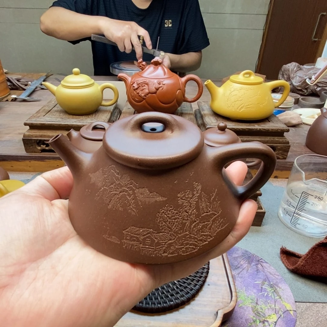 茶壶紫砂文瓢壶（原矿底槽清160cc）