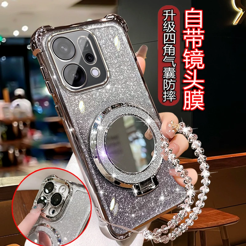 适用新款OPPOReno14手机壳女PLA110软壳0PP0reno14镜头全包闪粉潮