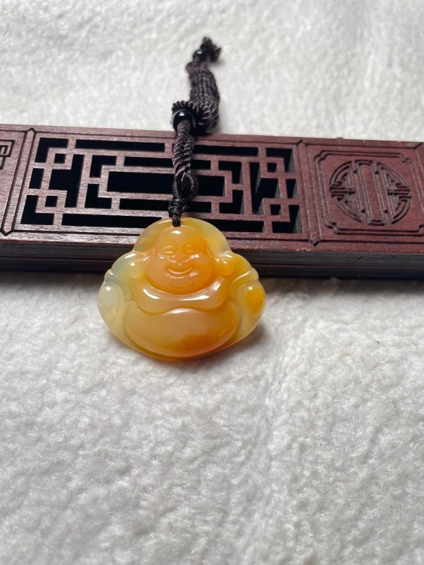 天然黄龙玉佛公吊坠