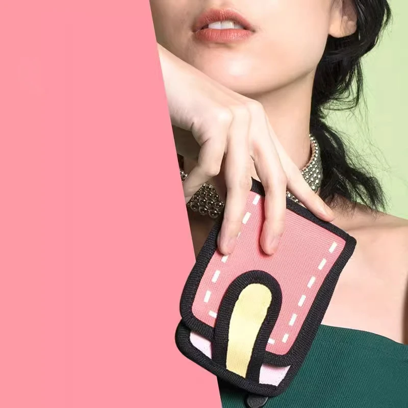 多巴胺卡包证件收纳包撞色帆布钱包超薄小巧多卡位创意便携零钱包