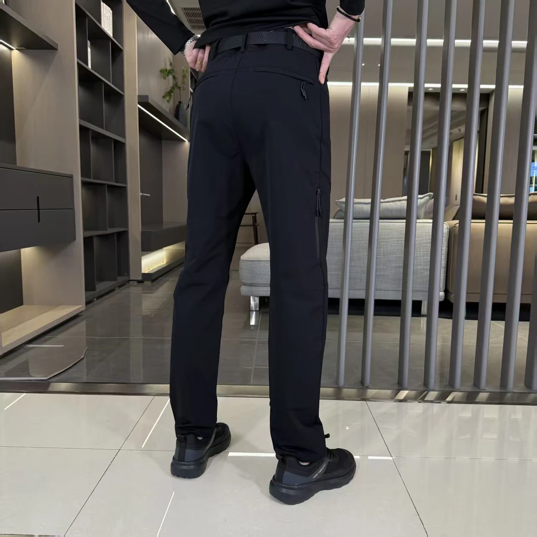 防风厚款微弹长裤立体剪裁休闲裤秋冬弹力舒适直筒户外男裤