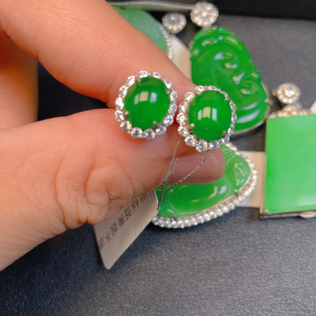 翡翠银S925镶嵌吊坠(不含链)