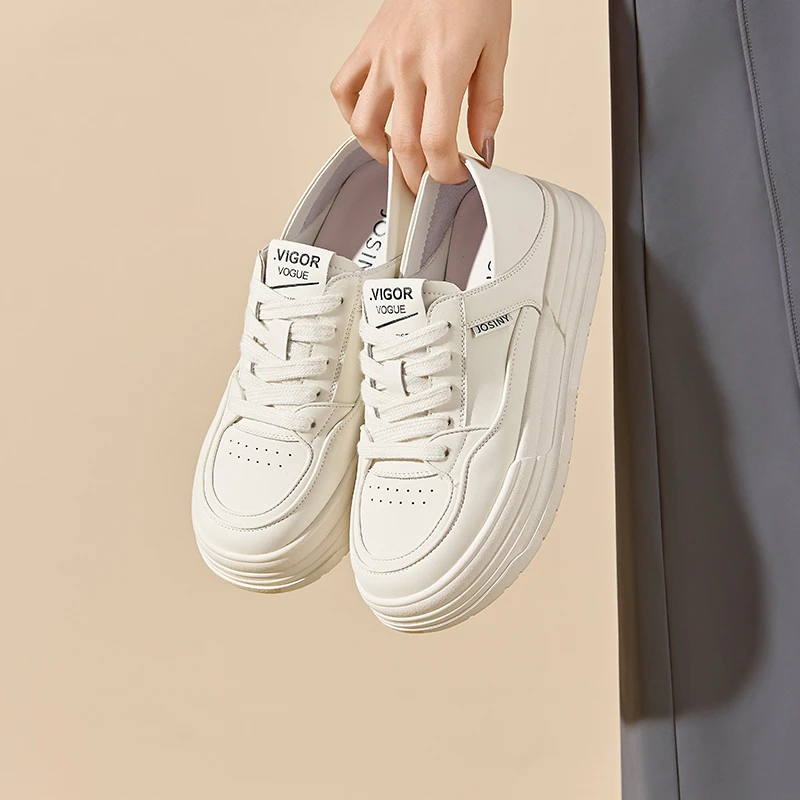 卓家真皮拼接轻便两穿小白鞋女夏时尚厚底休闲板鞋潮4J2A22371