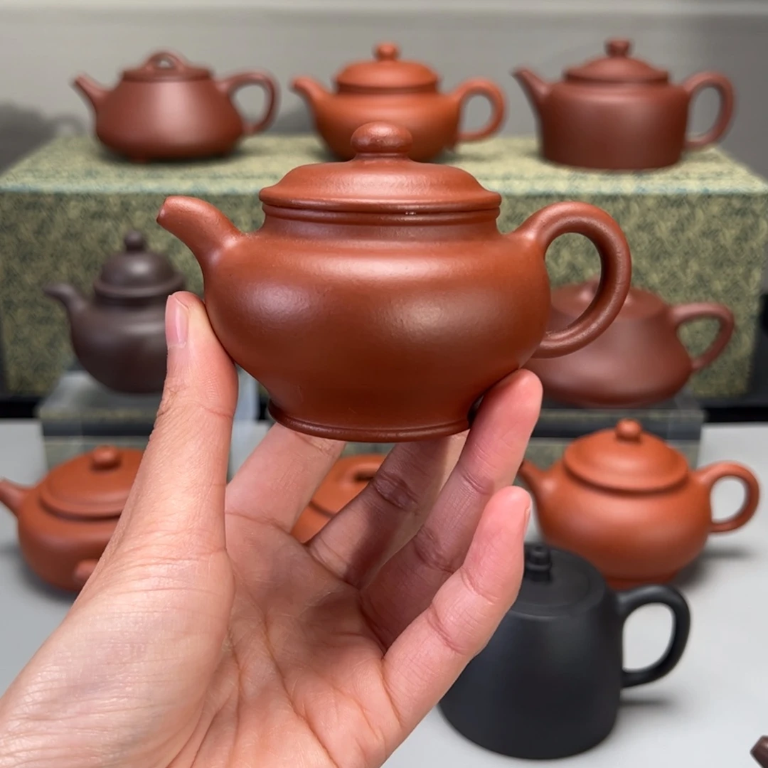 紫砂茶壶黄**土朱泥全手工掇只