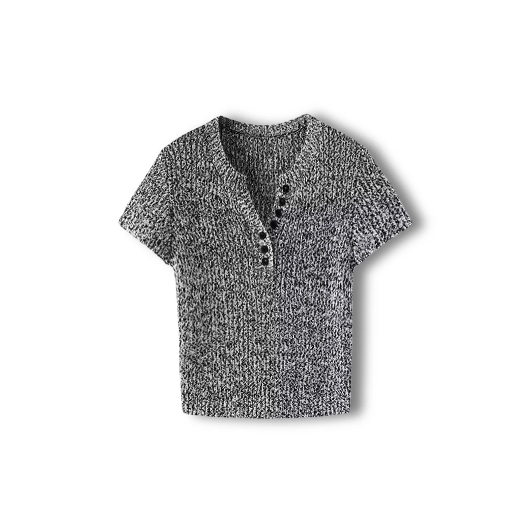 新款花灰色针织开衫【QQ35977-1】【467】