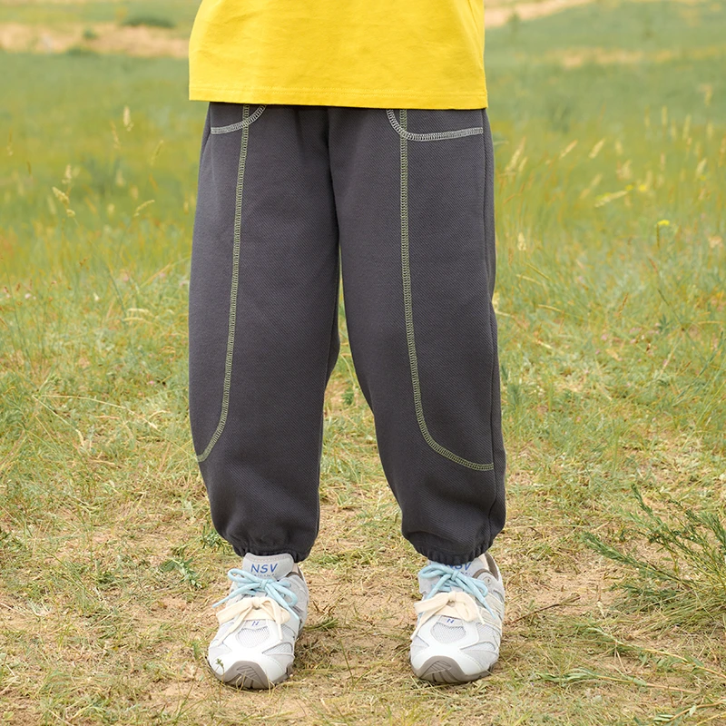 棉花堂秋季新款儿童针织长裤男童女童户外休闲洋气裤子FA52057