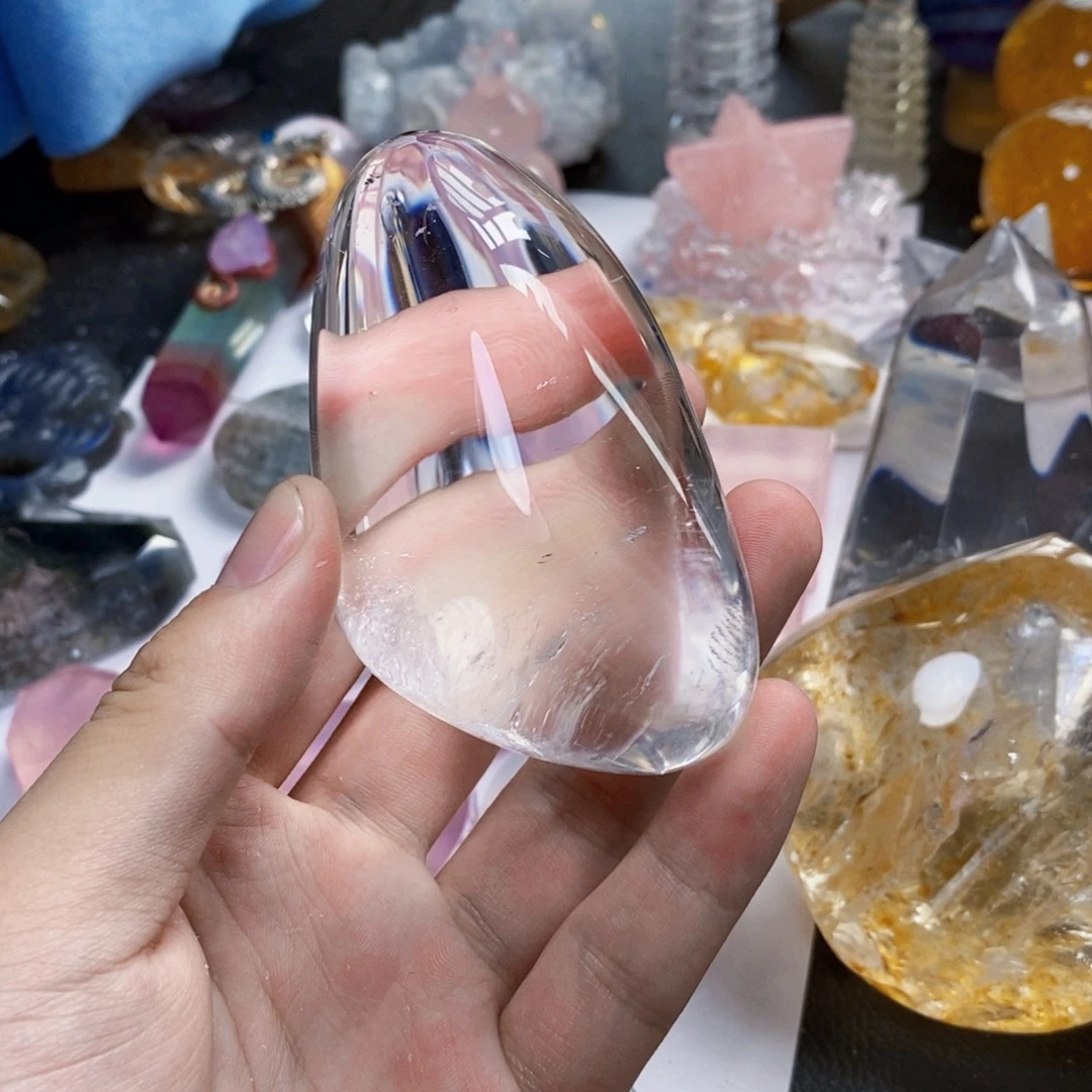 未镶嵌珠宝半成品水晶天然白水晶肥皂随形把玩