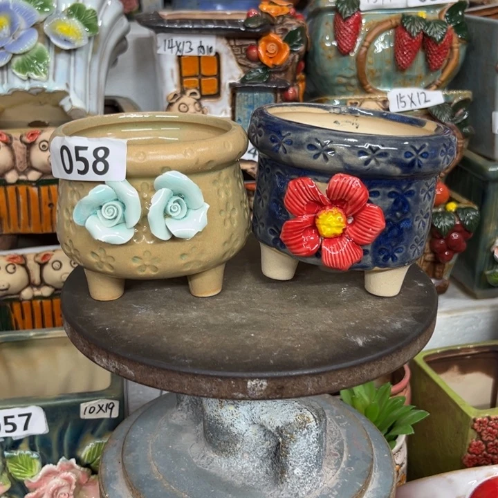 紫砂花盆粗陶材质多肉花盆