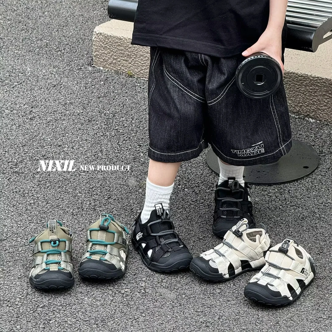 255586 儿童凉鞋夏季2025新款溯溪鞋包头镂空男童沙滩鞋软底防滑