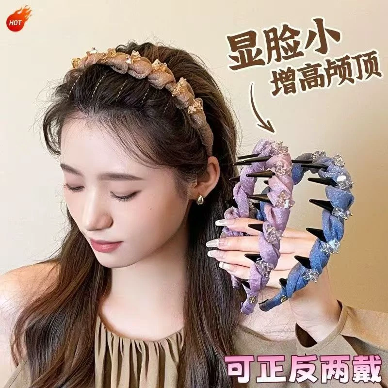 日韩气质欧美风两戴少女风发箍森系女饰品复古港风百搭甜美发捆