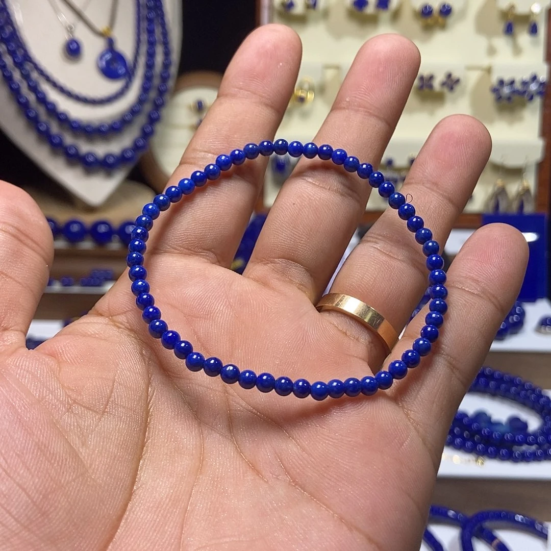 青金石未镶嵌精品 小米珠 手串3.6+