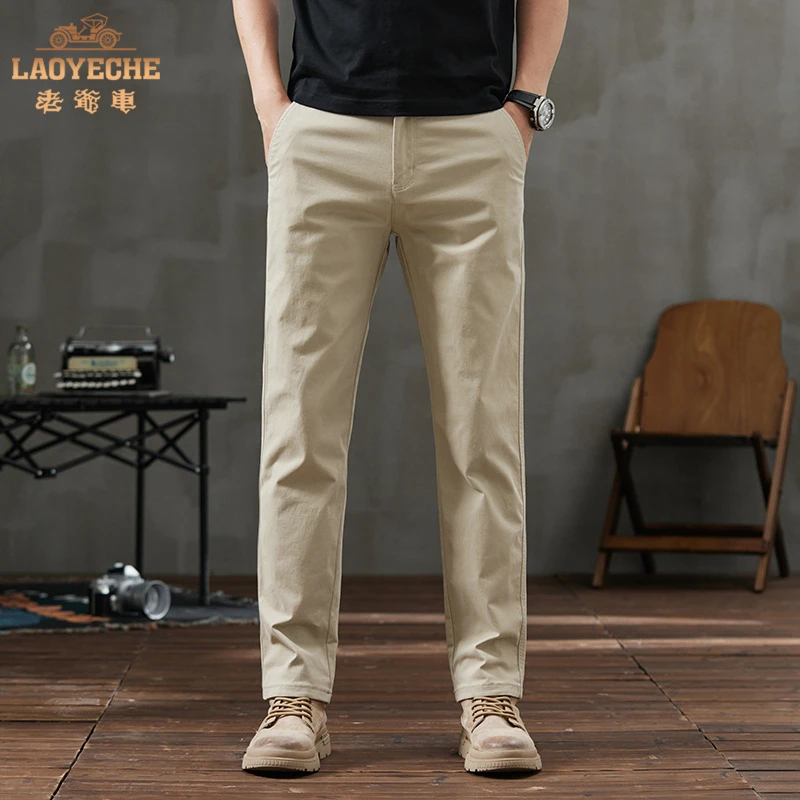 老爷车2025春夏新款轻商务男士休闲裤高端直筒百搭长裤