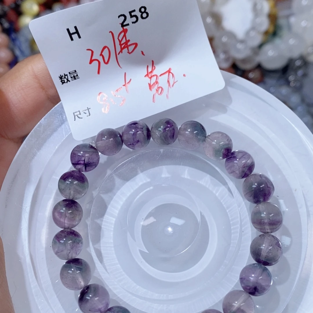 颈饰银S925镶嵌萤石H258