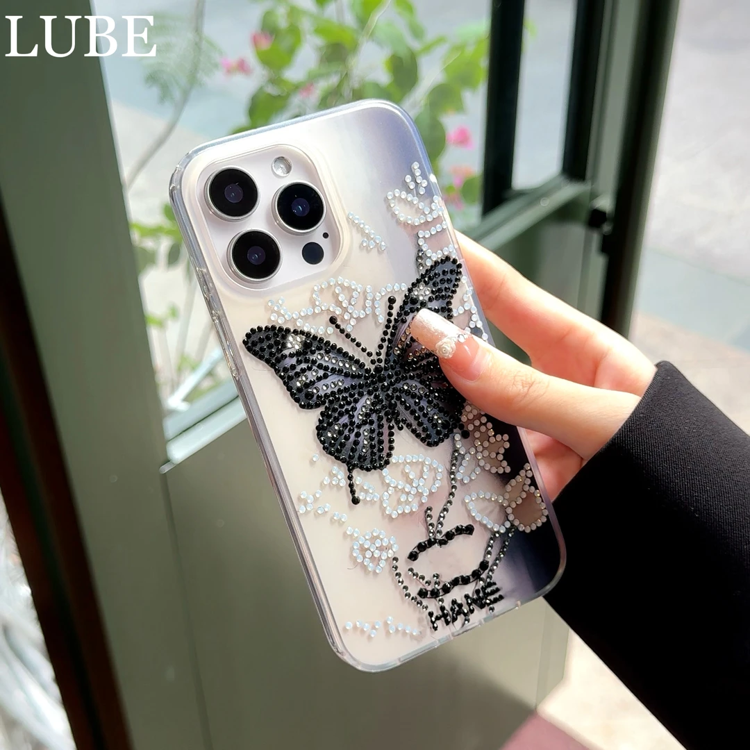 【小香蝴蝶】高定手工钻手机壳适用于iPhone16promax/15/14