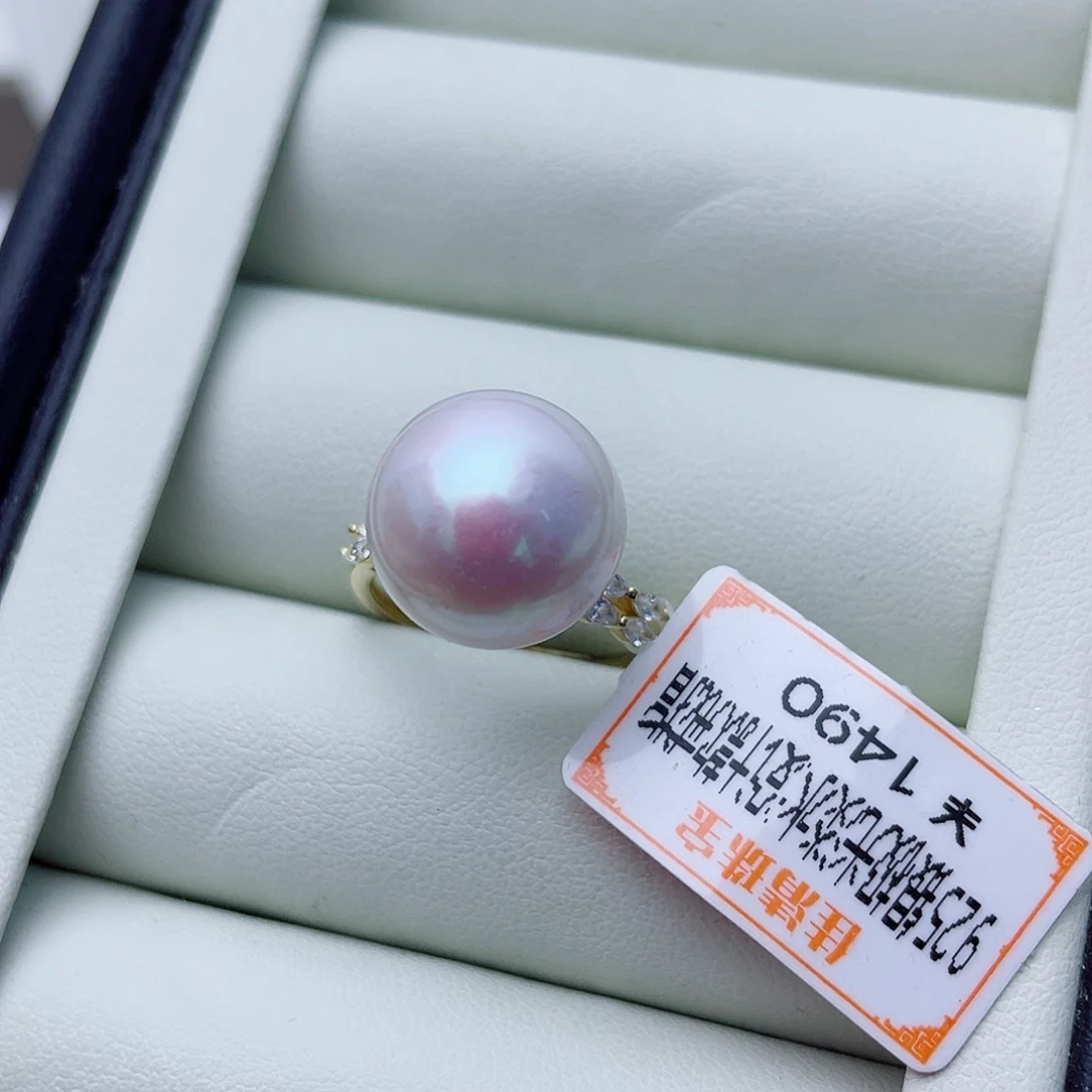 淡水珍珠戒指银S925镶嵌w26