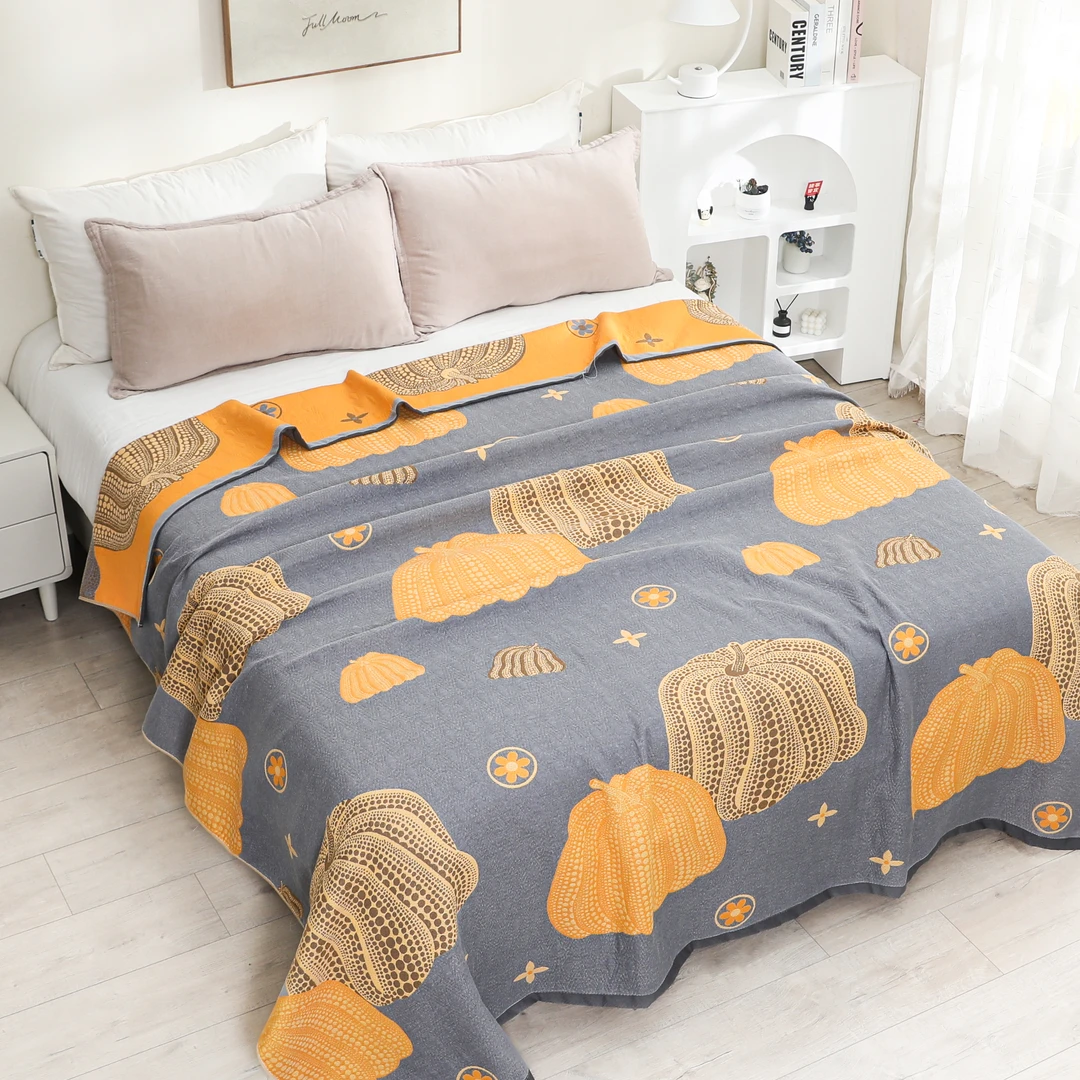 F【床盖-多籽南瓜】200*230cm可铺可盖柔软亲肤四季床盖
