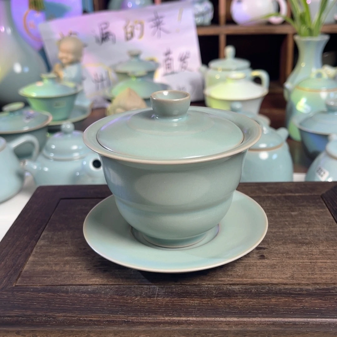 汝州原矿原釉盖碗