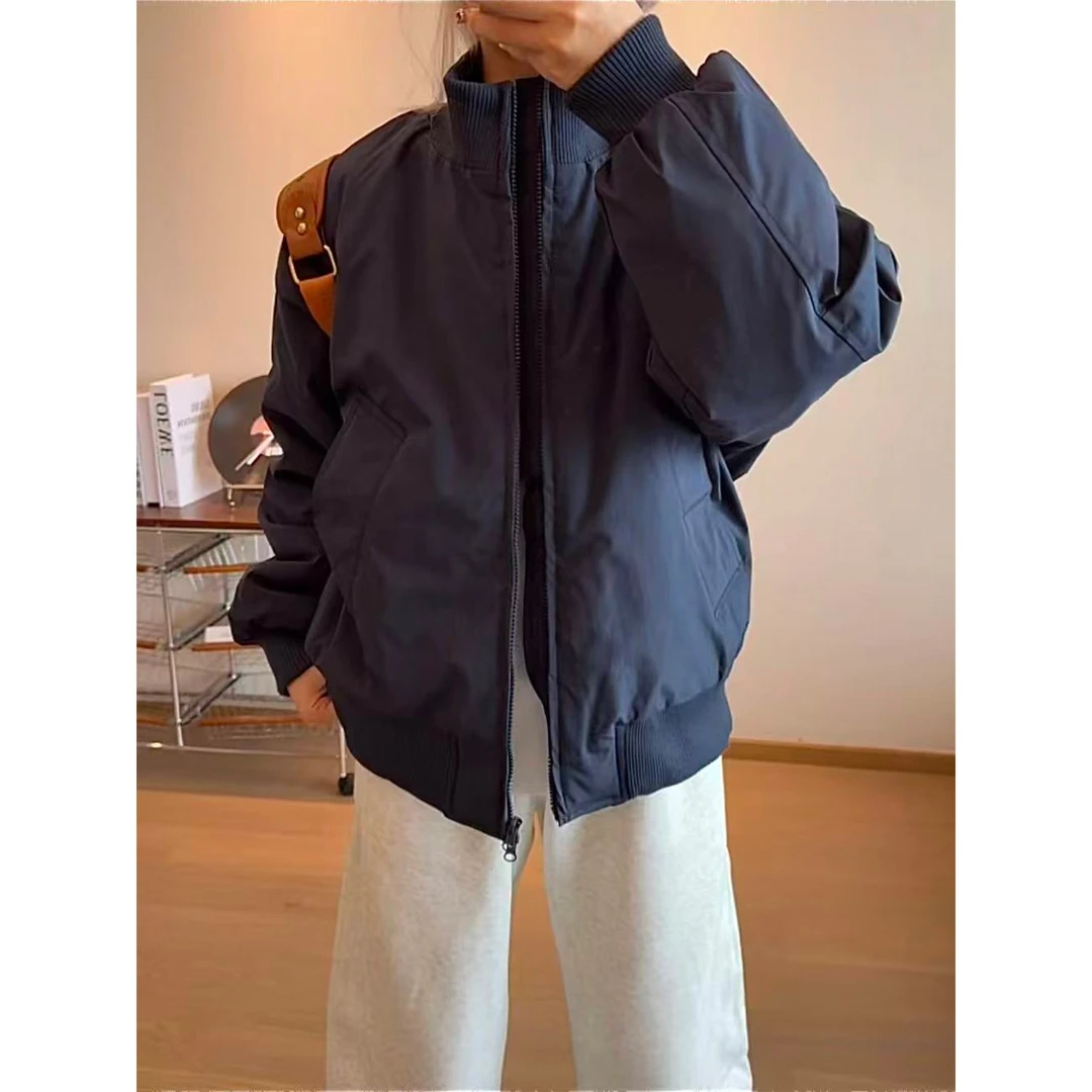 美式飞行员夹克棉服男款秋冬穿搭cleanfit三防立领短款棒球服外套