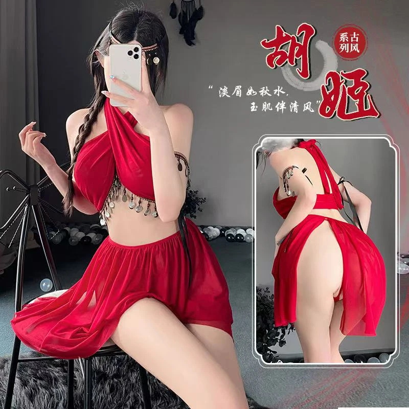 免脱纯欲私房约会战袍性感修身百搭性感睡衣异域风情短裙套装新款