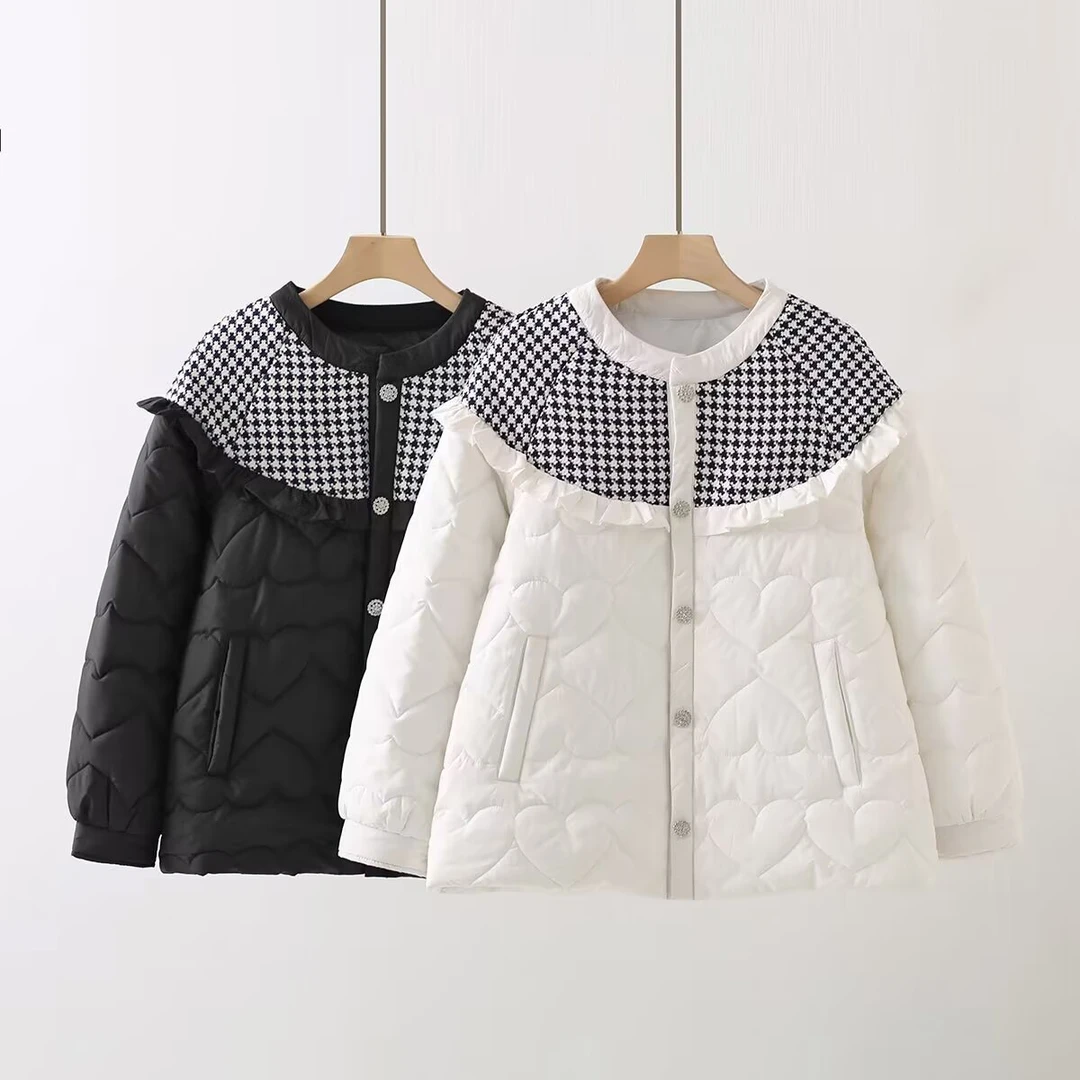 休闲大码冬季加厚外套棉服韩版棉衣短款外套女拼接