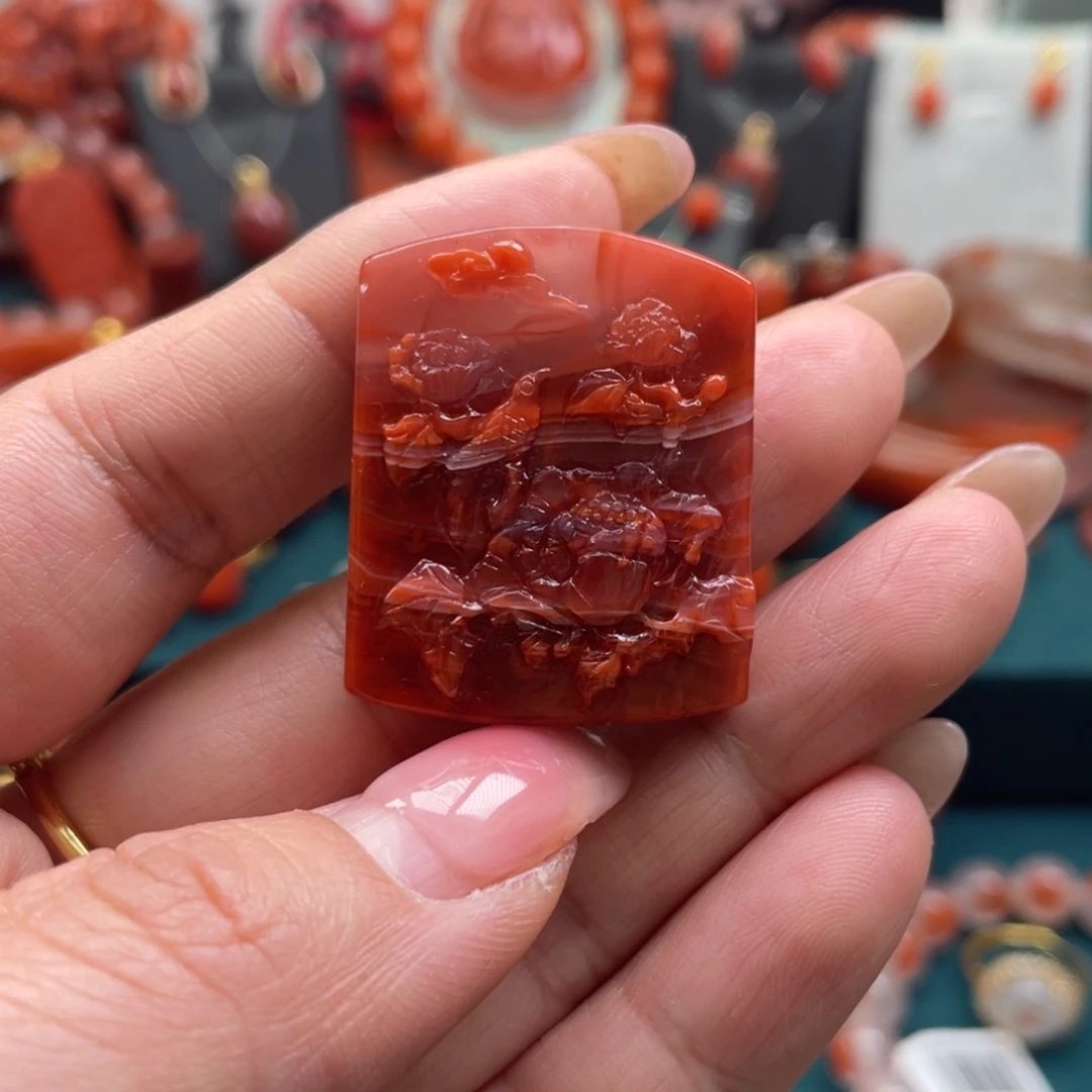 南红玛瑙未镶嵌开播福利川料南红喜上眉梢吊坠