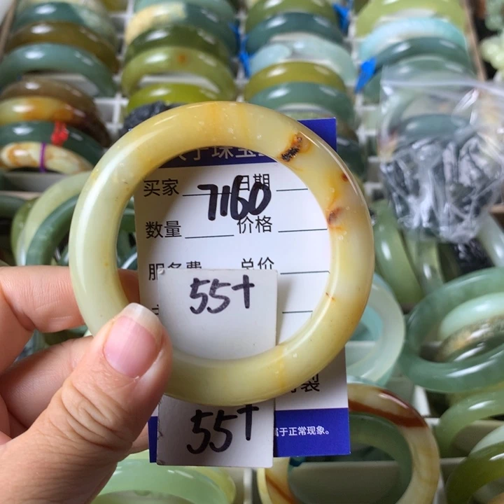 未镶嵌蛇纹石玉手镯7160