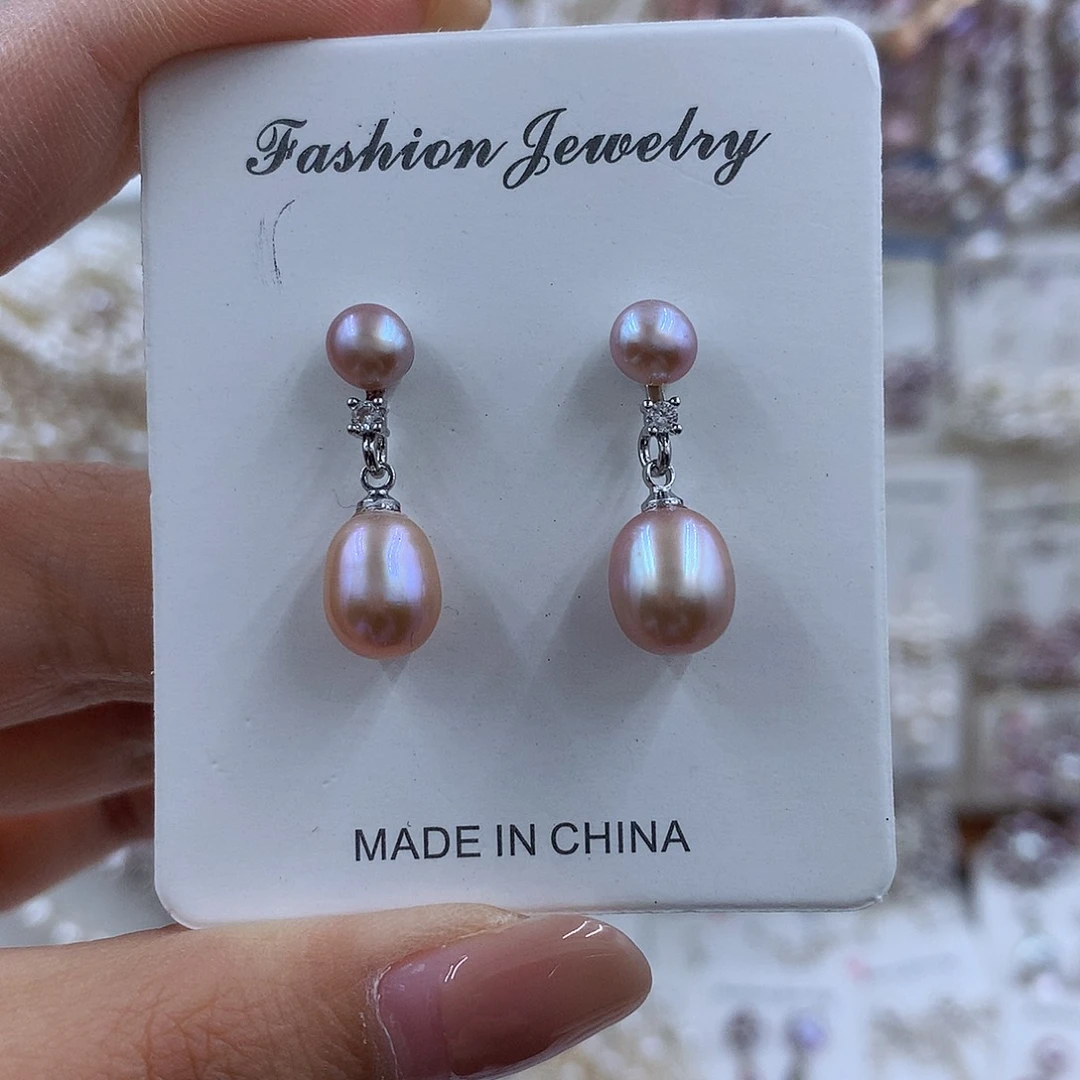 项链银S925镶嵌淡水珍珠