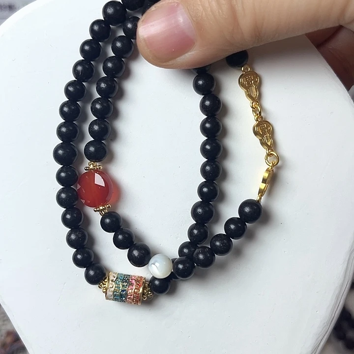 珠串黑long 涎双层手串
