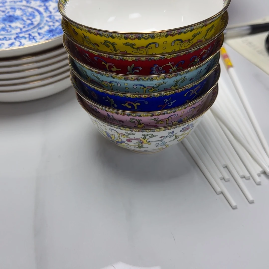 快***人景德镇珐琅彩餐具