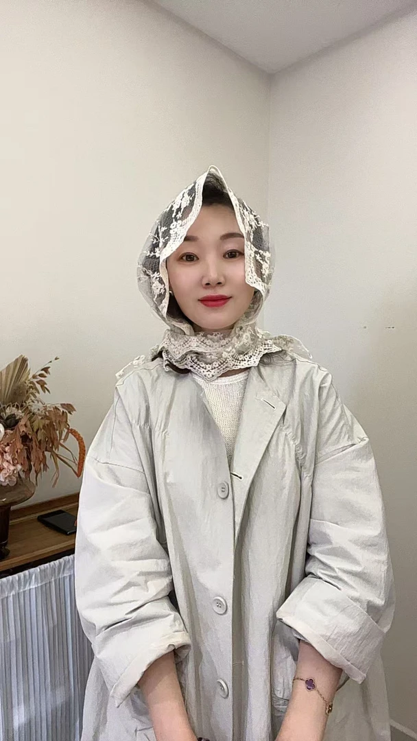 【那那家】夏季时尚显脸小新款多用蕾丝帽薄款防晒百搭刺绣围巾