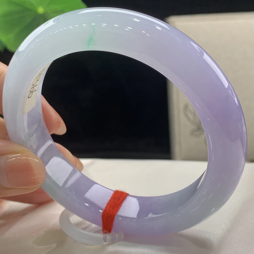 缅甸天然A货翡翠冰种紫罗兰56.4正圈手镯