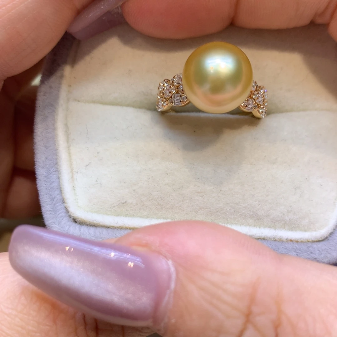 银S925镶嵌戒指海水珍珠