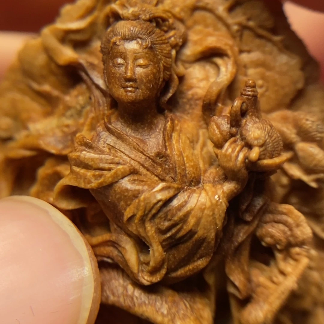 潍坊核雕桃核雕刻麻姑献寿